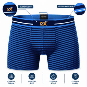 Calzoncillos bóxer de secado rápido para hombre al por mayor, cintura elástica de altura media, ropa interior suave y elástica de alto rendimiento, marca privada - Product Image 3