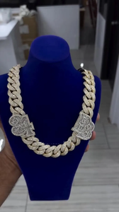 VVS Moissanite Diamond Cuban link <b>Chain</b> Iced Out Moissanite Diamond Custom <b>Initial</b> Luxury Statement <b>Chain</b> Gift For Him Her - Product Image 3