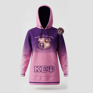 Kapa Epsilon Psi Soror bordado mujeres poliéster con capucha vestido largo | KEY Sorority sublimado señoras vestido con capucha hecho a medida - Product Image 3