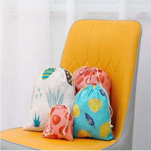 Pochette cosmétique réutilisable en toile de coton écologique beige, style mode, avec fermeture éclair, personnalisable avec logo imprimé et motif brodé, vente en gros - Product Image 5