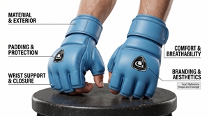ถุงมือ MMA Dumela International EVO หนังสีขาวด้าน ระบายอากาศได้ดี ปรับแต่งได้ คุณภาพสูง ป้องกันได้ทุกฤดู - Product Image 5
