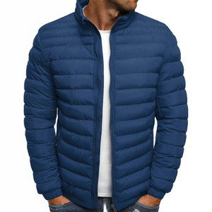 Men Puffer Jacket with Stylish Stitching Design Warm Comfortable Winter Outerwear - Product Image 6