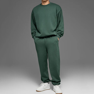 Ensemble de sweat-shirts à col rond pour homme, couleur unie, décontracté, vêtements d'automne, 100% coton, tricoté en molleton français, manches longues - Product Image 2