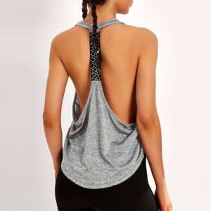 Débardeur de sport pour femme, push-up, dos nu, respirant, séchage rapide, 100% coton, col rond, vente en gros - Product Image 5