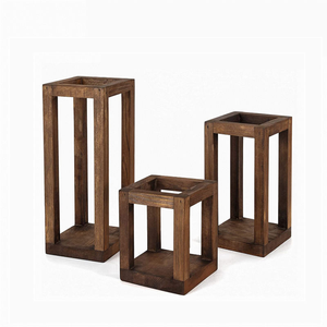 Portavelas de Madera Rústico para Boda, con Paneles de Vidrio, Decoración Clásica Ecológica para San Valentín, Centro de Mesa para Interiores - Product Image 6