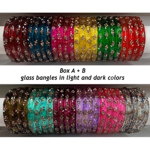 Pulseras de Vidrio de Circonia Talla 2.6/2.8: Pulseras de Vidrio de Colores Variados Estilo Indio y Pakistaní, Pulseras para Baby Shower - Product Image 2