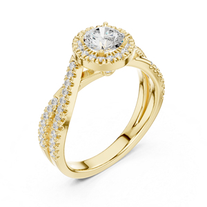 Anillo de Compromiso de Oro Blanco de 14K con Diamante Cultivado en Laboratorio, Corte Redondo, para Mujer |   Diamante Cultivado Nuevo - Product Image 5