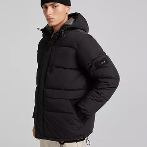 Wholesale <b>Light</b> Blue Color Winter Down <b>Puffer</b> <b>Jacket</b> Customize Fabric Stand Collar Cotton Filled Padded Zip Up Outdoor <b>jacket</b> - Product Image 4