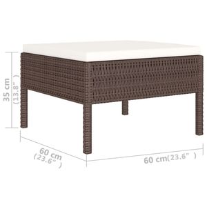 Set da salotto in 6 pezzi in Poly Rattan marrone con cuscini mobili da esterno - Product Image 6