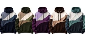 เสื้อฮู้ดผู้ชาย ผ้าฝ้าย 100% แต่งสีตัดต่อแบบแพทช์เวิร์ค ผ้าฟลีซ สวมใส่สบายๆ สำหรับฤดูใบไม้ร่วง ทรงปกติ มีกระเป๋า ผ้าถัก ระบายอากาศได้ดี - Product Image 6