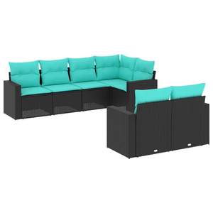 Black Garden <b>Sofa</b> Set With Cushions UV Resistant PE <b>Rattan</b> Outdoor Furniture Contemporary Design Waterproof - Product Image 4