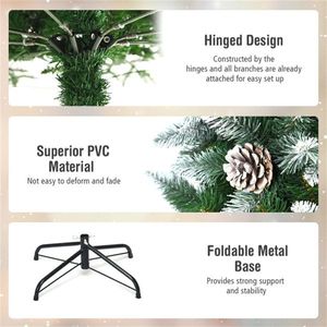 Albero di Natale Artificiale di Lusso di Alta Qualità, 2,3 Metri, con Pigne, per Decorazioni Esterne e Interne, Esposizione Tutto l'Anno - Product Image 2