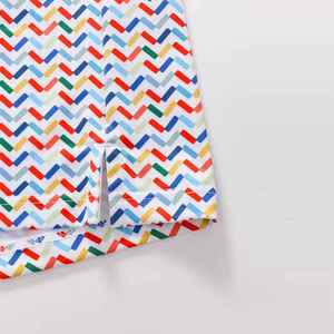Polo à manches courtes pour homme, motif géométrique, tissu tissé décontracté, design imprimé - Product Image 5