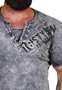 Camiseta Casual de Manga Corta para Hombre, Corte Ajustado, 100% Algodón, Lavado Ácido, Color Sólido, Venta al Por Mayor en la UE con Impresión, Oferta 2026 - Product Image 2