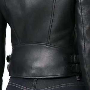 Chaqueta de Motociclista de Cuero PU Negra para Hombre, con Cierre de Cremallera, Cuello Camisero, Corte Ajustado, Manga Regular, para Otoño - Product Image 2