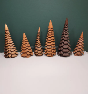 Hermoso estilo festivo con cuentas Árbol de Navidad artificial de madera Decoración para el hogar Mesa Decoraciones navideñas Falak World Export - Product Image 3