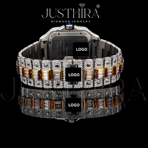 Reloj de Lujo con Diamantes Moissanite de la Mejor Calidad para Hombre, Estilo Iced Out, Resistente al Agua, de Acero Inoxidable, Disponible para la Venta - Product Image 4