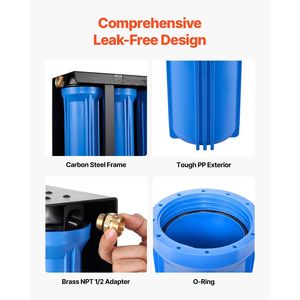 Sistema di filtrazione dell'acqua a 3 cartucce per camper, filtro per acqua da esterno per rimuovere sedimenti, cloro, cattivi gusti, odori e zanzare - Product Image 5