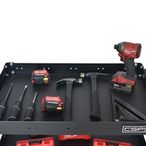 Heavy Duty Matte Black Powder Coated Steel Utility <b>Cart</b> Family keywords: for Garage Workshop Storage Use - Product Image 3