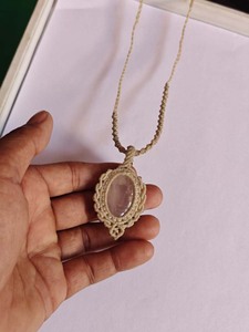 Handmade Brown Macrame Moonstone Pendant <b>Necklace</b> - Adjustable Boho Healing Ethnic <b>Statement</b> Jewelry Wholesale - Product Image 4