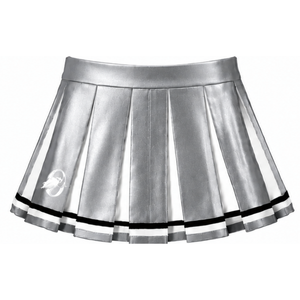 Ensemble d'uniforme de cheerleading argenté, haut sans manches à col en V, jupe plissée, ensemble de vêtements de sport pour l'entraînement et les performances de danse d'équipe - Product Image 6