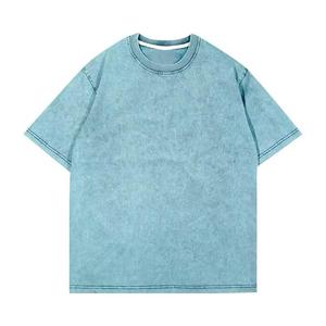 T-shirt Oversize Délavé à l'Acide 100% Coton Vintage, Col Rond, Manches Courtes, Streetwear Uni pour Homme - Product Image 5