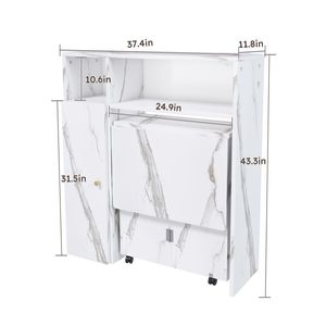 Mesa de Comedor Plegable Blanca Multifuncional con Aparador y Almacenamiento Montados en la Pared para Apartamentos Pequeños - Product Image 5