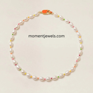 18K PVD Gold Plated Stainless Steel Freshwater Pearl <b>Candy</b> Bead Bracelet Non Tarnish Chain Link Jewelry Gift - Product Image 1