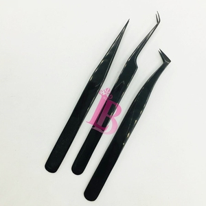 Hand Testing Eyelash Tweezers Customize Black Plasma Color Stainless Steel Sustainable Tweezers Hot Sale Eyelash Tools - Product Image 3