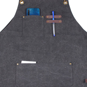 Tablier de Barbier Respirant de Haute Qualité avec Poches à Outils, Sangles en Cuir Véritable et Boucles Métalliques - Product Image 3
