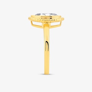 14KT Yellow <b>Gold</b> 1 15 CT Oval Cut Lab Grown Diamond <b>Vintage</b> Bezel Set Solitaire Engagement <b>Ring</b> - Product Image 2