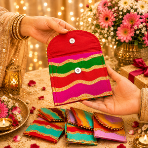 Handmade Shagun Envelope Set with Magnetic Closure for Wedding Gift Cash Cover Return Gift <b>Pouch</b> Fancy Money Holder for Festive - Product Image 3