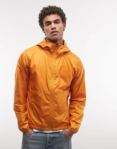 Men's Hooded Windbreaker <b>Jacket</b> Solid Color Zipper Closure Casual Outdoor Wear Autumn Polyester Material - Product Image 1