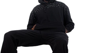 Sudadera con Capucha de Algodón Personalizada para Hombre, con Lentejuelas de Colores, Sudadera con Pedrería Completa, Proveedor OEM, EE. UU. - Product Image 5