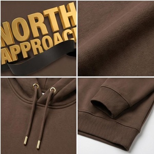 Sweat à capuche North Approach pour homme, marron, imprimé feuille d'or, décontracté, avec poche avant, coupe classique, pour l'automne - Product Image 4