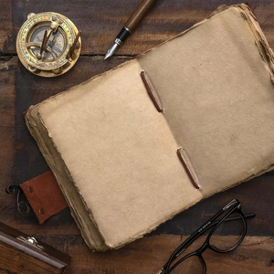 Carnet artisanal en cuir fait main, reliure rustique, cousu main, papier vintage à bords festonnés sans acide pour une utilisation durable - Product Image 6