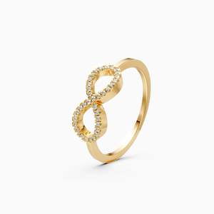 Bague en diamant Forever Shine Infinity Shape Lab, 0,11 ct, en or jaune, blanc et rose 9 carats - Product Image 3