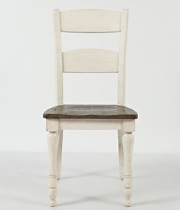 Silla de Comedor Madison County Ladderback, Madera de Teca Sólida con Acabado Blanco Vintage - Product Image 4