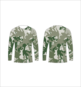 เสื้อยืดแขนยาวลายพรางสีเขียวป่าสำหรับผู้ชาย ลายกราฟิก คอกลม เสื้อยืดลำลอง สตรีทแวร์ เสื้อออกกำลังกาย เสื้อสำหรับเล่นกีฬา - Product Image 1