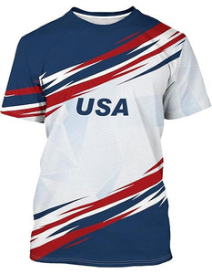 Camiseta de Baloncesto Sublimada de EE. UU. para Hombre, Manga Corta, Cuello Redondo, Malla Transpirable, Ropa Deportiva, Ajuste Regular para Adulto - Product Image 1