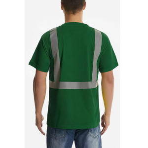 Chemise réfléchissante à manches courtes 100% polyester haute visibilité pour les travailleurs de la construction et des sites industriels - Product Image 4