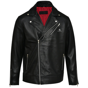 <b>Vintage</b> Genuine Leather <b>Biker</b> <b>Jacket</b> Men Motorcycle Classic Winter Casual Outerwear Premium Streetwear OEM 2026 - Product Image 1