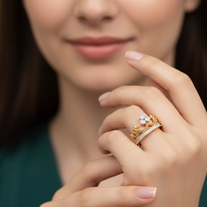 Anillo de Princesa con Corona de Oro de Lujo para Mujer con Diamante Personalizado, Joyería de Alta Calidad para Regalo - Product Image 2