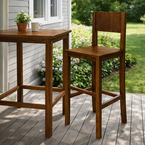Silla de Bar Clásica de Madera de Teca Sólida y Duradera, Estilo Moderno de Mediados de Siglo, Ecológica, Superventas, Taburete de Madera para Bar, Cafetería, Hotel - Product Image 5