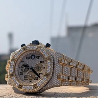 Montre de luxe pour hommes Moissanite ronde brillante diamant Rectangle boîtier en acier ETA mouvement boîte d'emballage