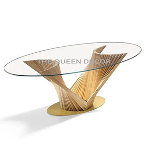 Aluminum Metal Marble Base and Transparent <b>Glass</b> Top Human Statue Looking Coffee <b>Table</b> Living Room Furniture Attentive Style - Product Image 5