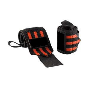 Muñequeras Deportivas con Rayas Negras y Naranjas, Cierre de Velcro para un Ajuste Seguro, Equipo de Levantamiento Profesional para Atletas, Personalizables - Product Image 1