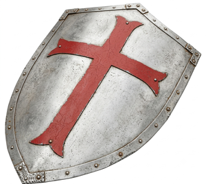 Escudo de Caballero Templario Medieval, Calibre 18, Plateado, Pulido, Cruz Roja en Relieve 3D, Acero Pintado, Armadura de Hierro Hecha a Mano - Product Image 4