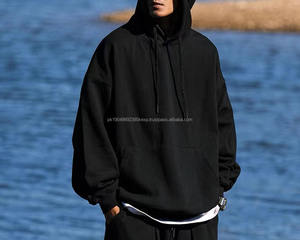 Sweat à capuche tendance, épaules dénudées, pull-over épais, couleur unie, à capuche, ample, logo imprimé, grande taille, vêtements de travail - Product Image 1