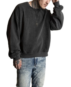 Sudadera de hombre OEM personalizada con bordado 3D, cuello redondo, peso pesado, 100% algodón, forro grueso, estilo oversize, para invierno, anti-bolitas - Product Image 2